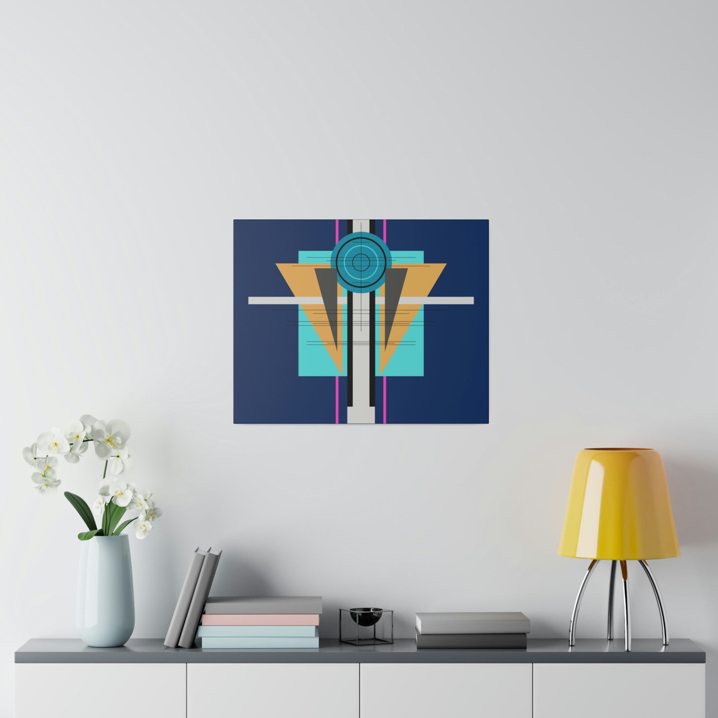 Deco One - Temple: Geometric Abstract Deco Inspired Wall Art