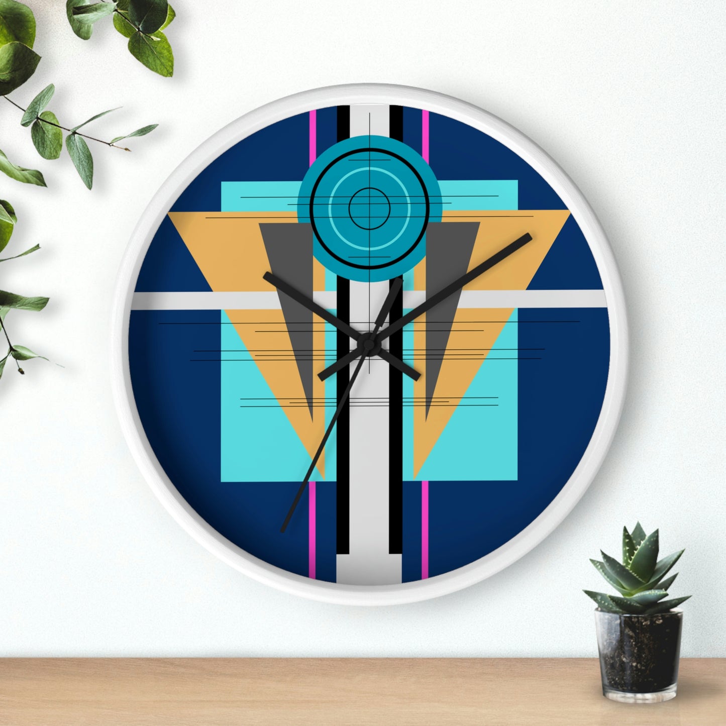 Deco Blue Temple Wall Clock