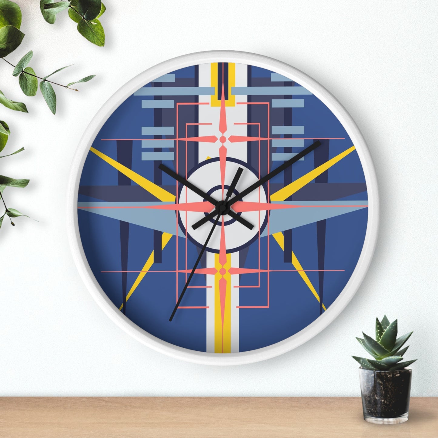 Deco Aviation Sky Dusk Blue Oscilation Wall Clock