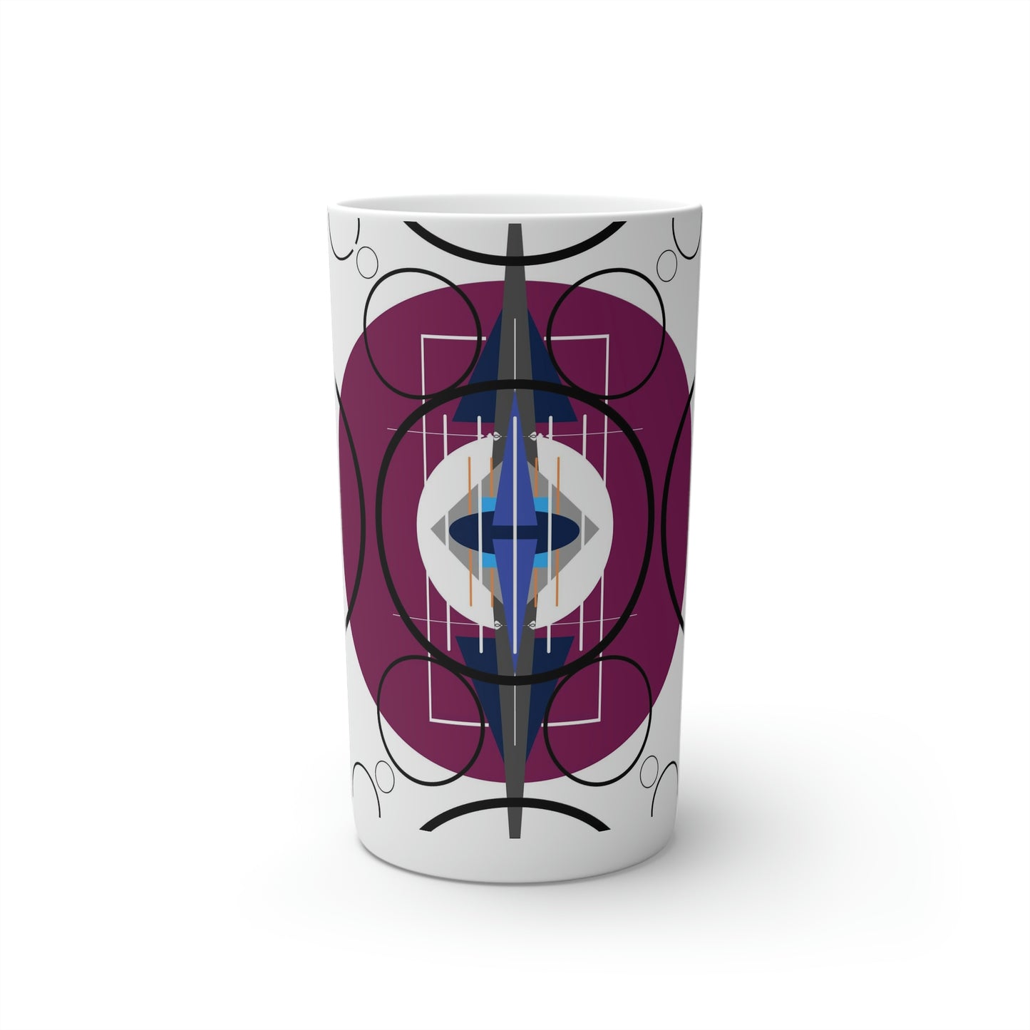 Super Graphic Deco Plum Conical Coffee Mugs (3oz, 8oz, 12oz)