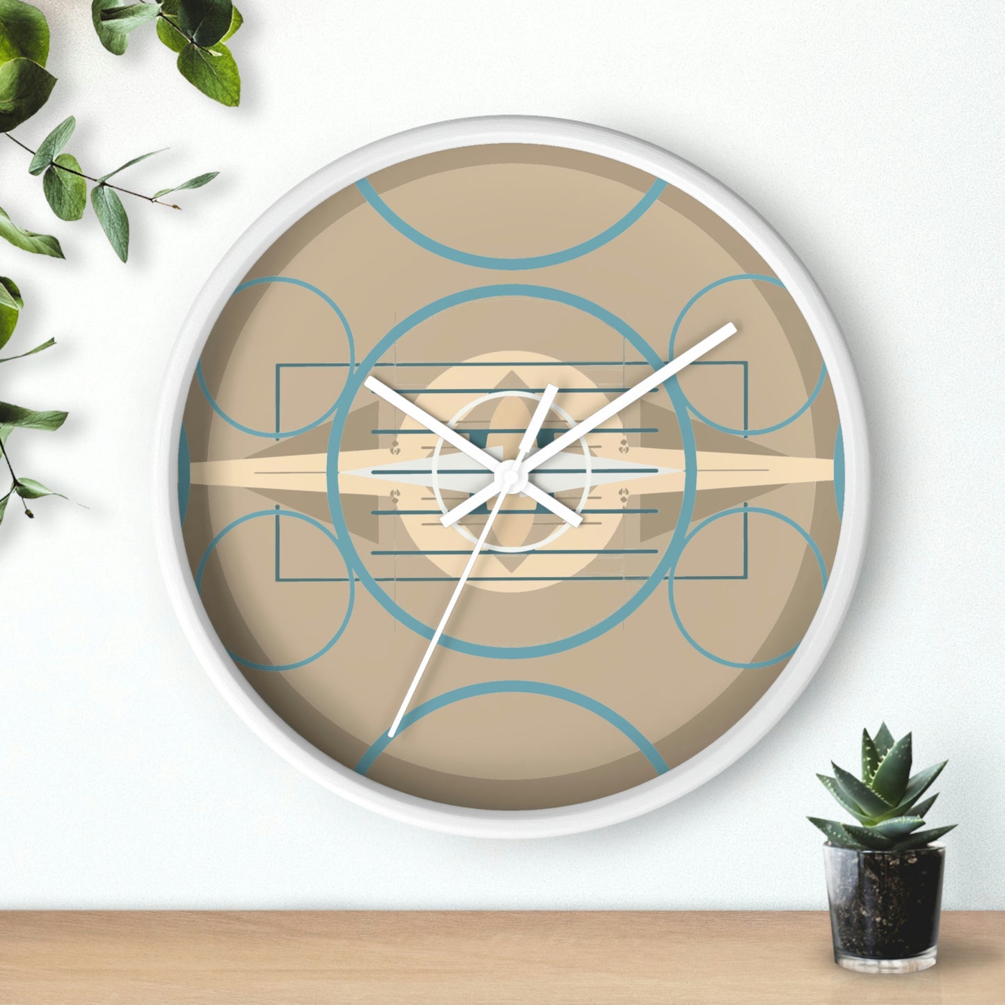 Deco Beige Graphic Wall Clock