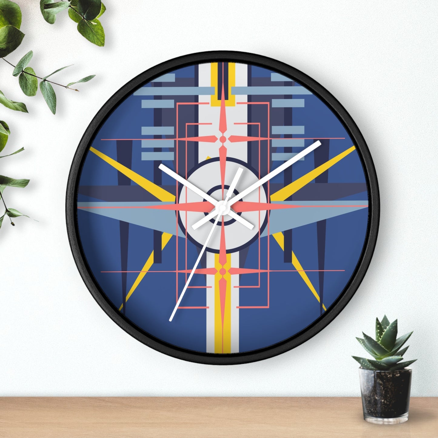 Deco Aviation Sky Dusk Blue Oscilation Wall Clock