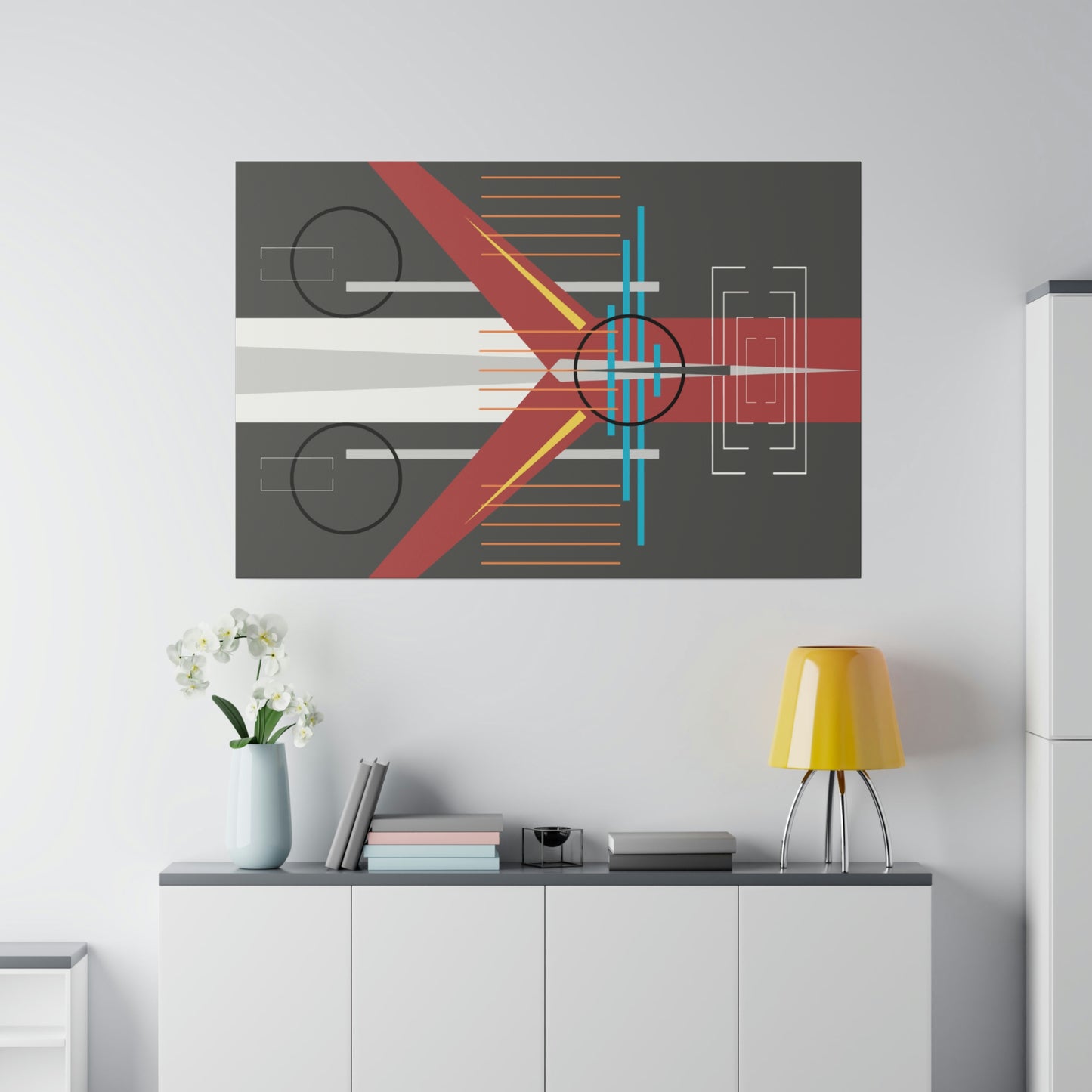 Steel Grey - The Take Off Series: Geometric Abstract Wall Art