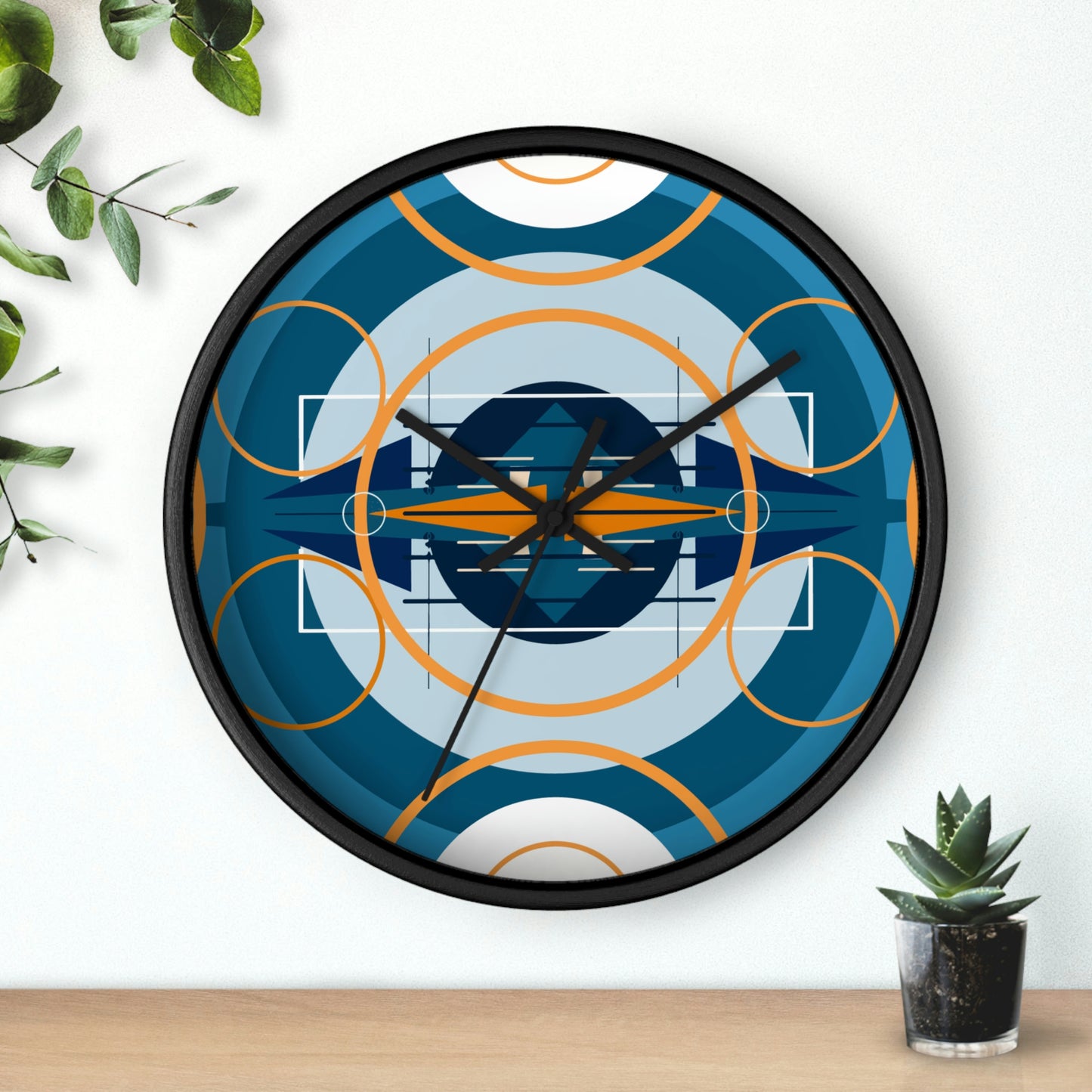 Deco Blue Oscilation Wall Clock