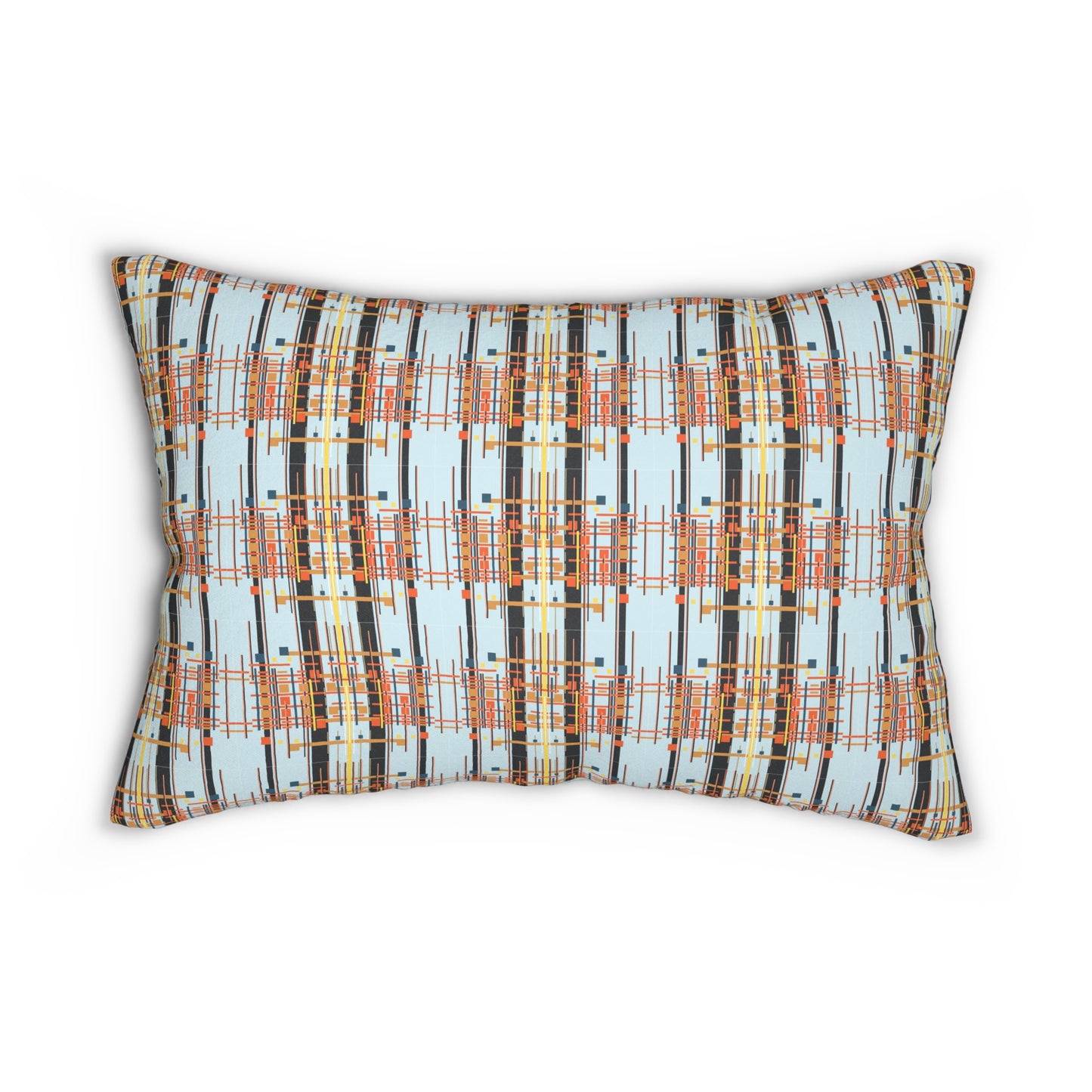 Solar Complex 5 - Steel Tin Grey Bamboo Spun Polyester Lumbar Pillow - 2 Sided Print