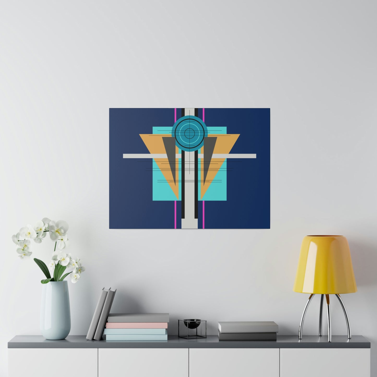 Deco One - Temple: Geometric Abstract Deco Inspired Wall Art