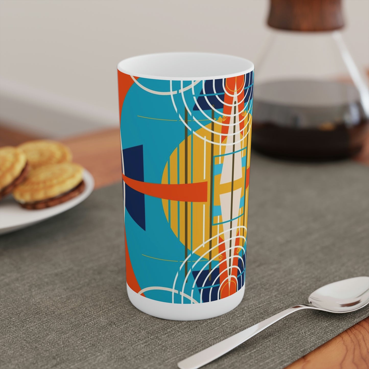 Super Graphic Deco Yellow Conical Coffee Mugs (3oz, 8oz, 12oz)