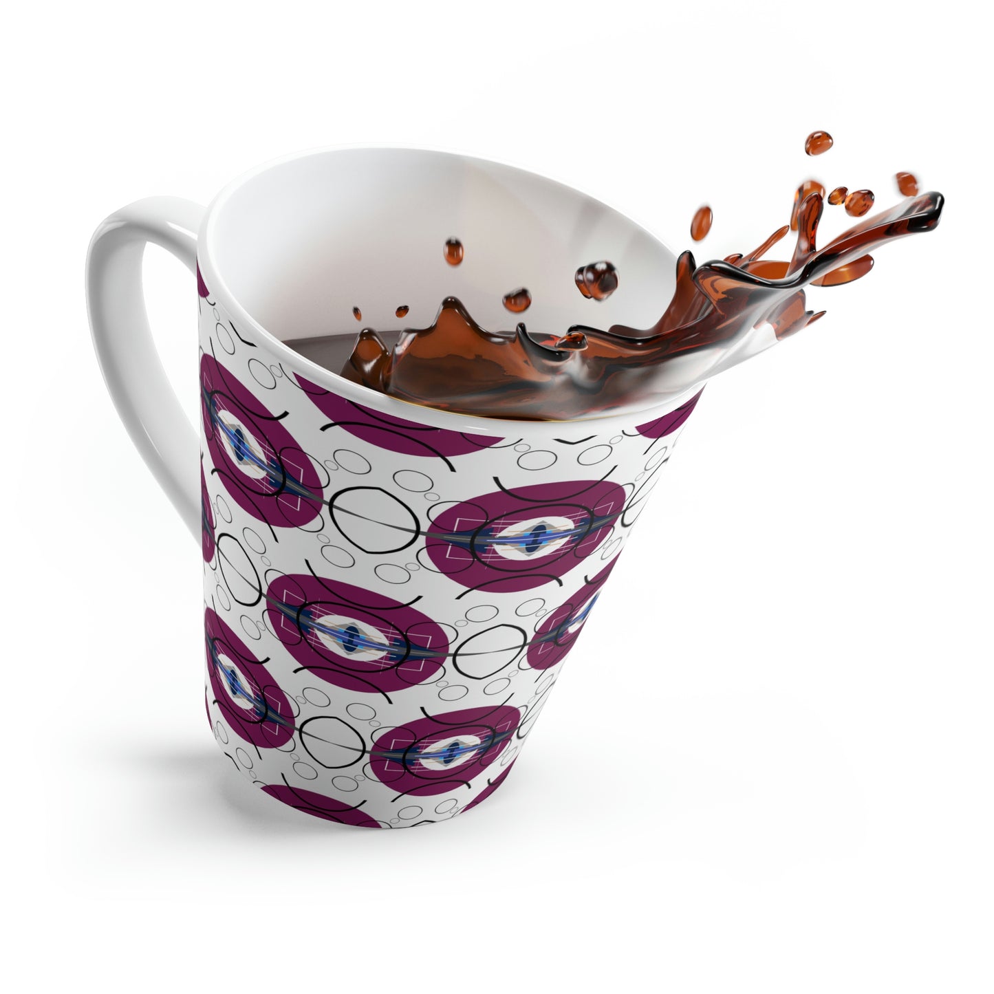 Deco Plum Oscillation Graphic Latte Ceramic Mug