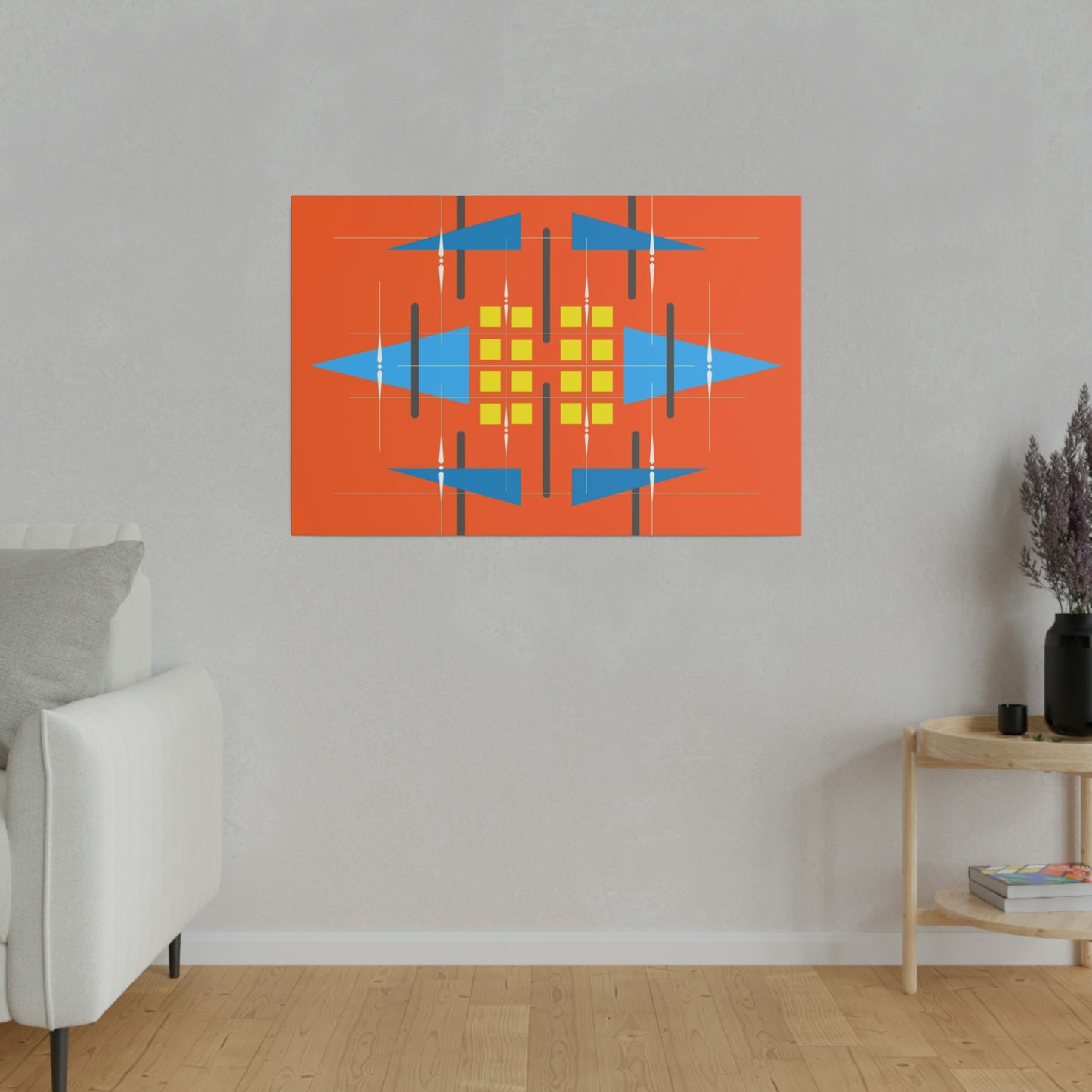 Orange - Universal Schematic 1: Geometric Abstract Deco Inspired Wall Art