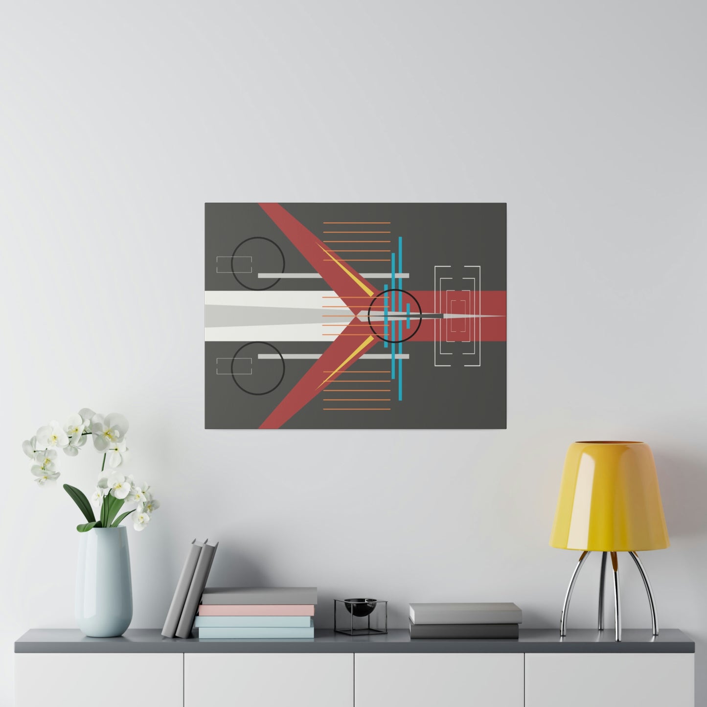 Steel Grey - The Take Off Series: Geometric Abstract Wall Art