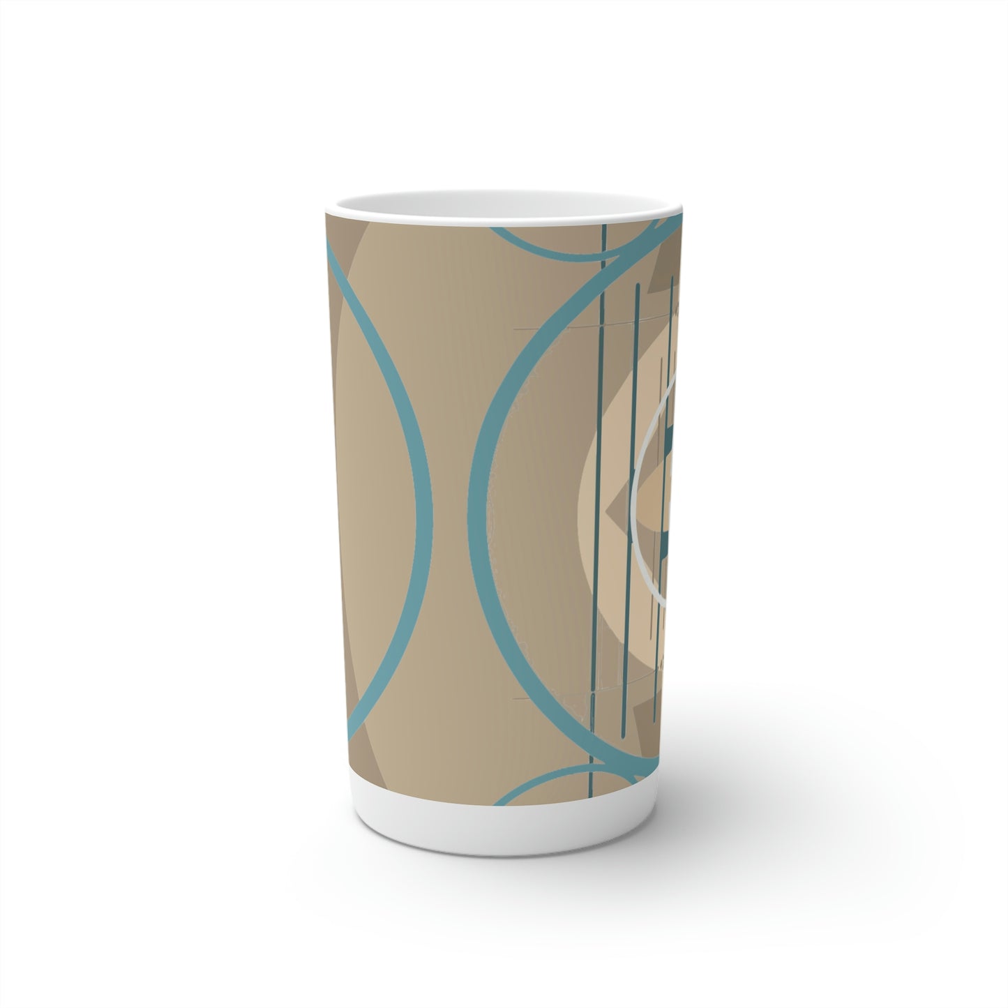 Super Graphic Deco Beige Conical Coffee Mugs (3oz, 8oz, 12oz)