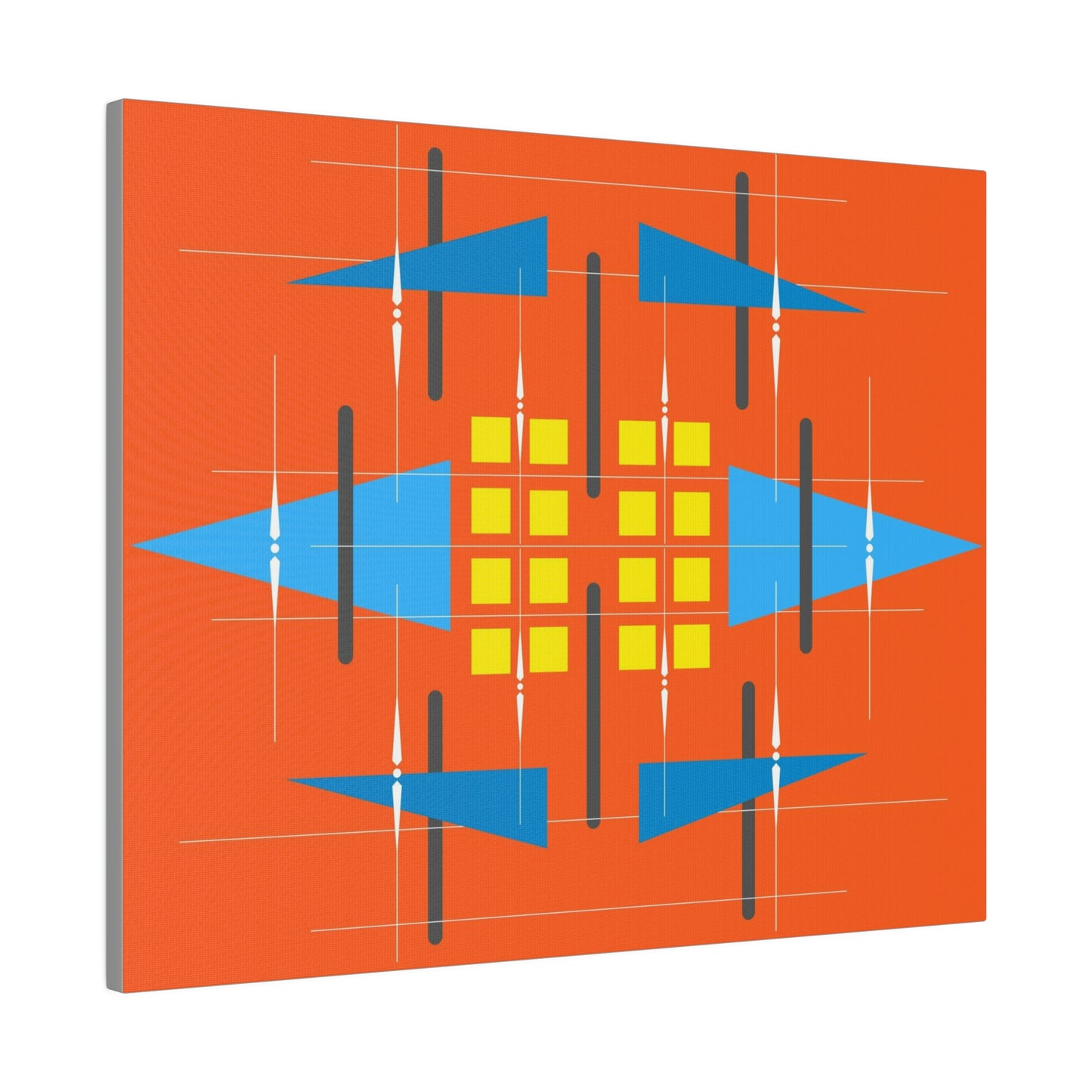 Orange - Universal Schematic 1: Geometric Abstract Deco Inspired Wall Art