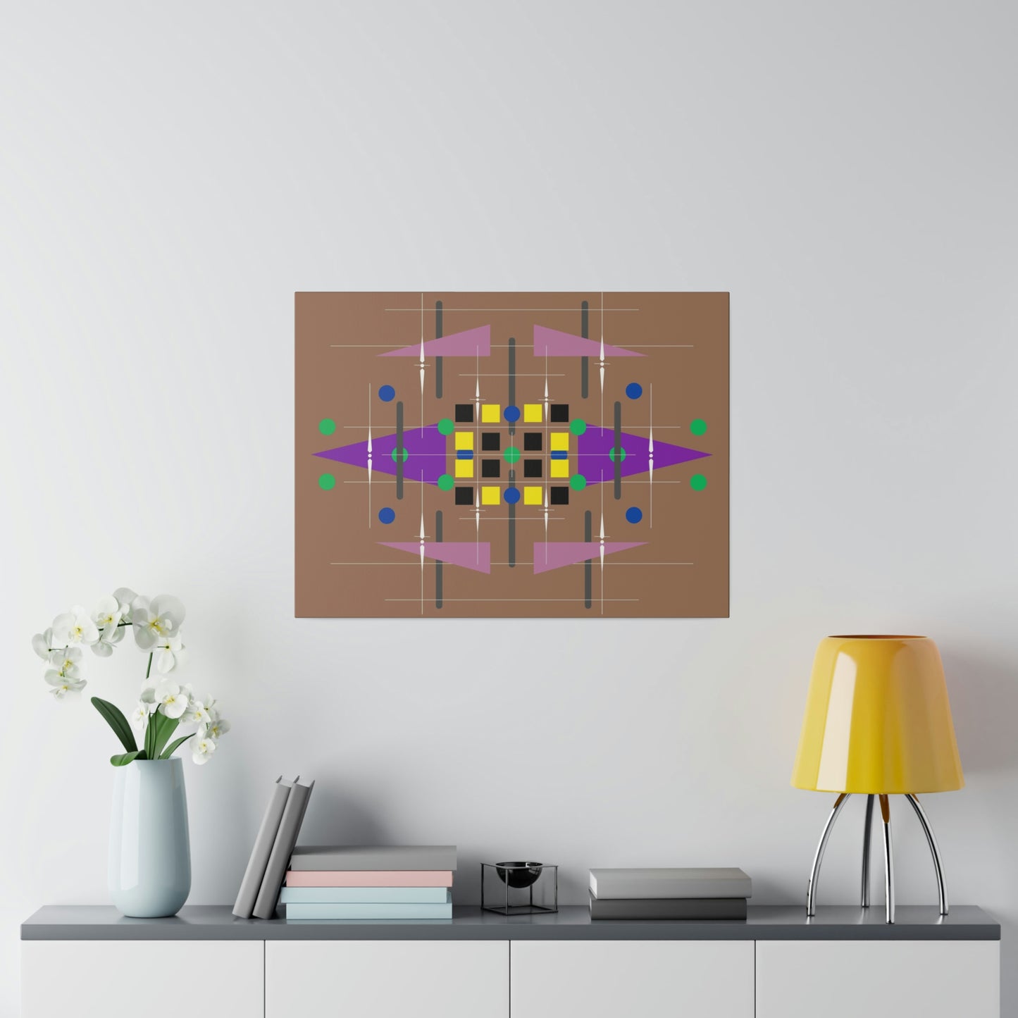 Aubergine - Universal Schematics 4: Geometric Abstract Deco Inspired Wall Art