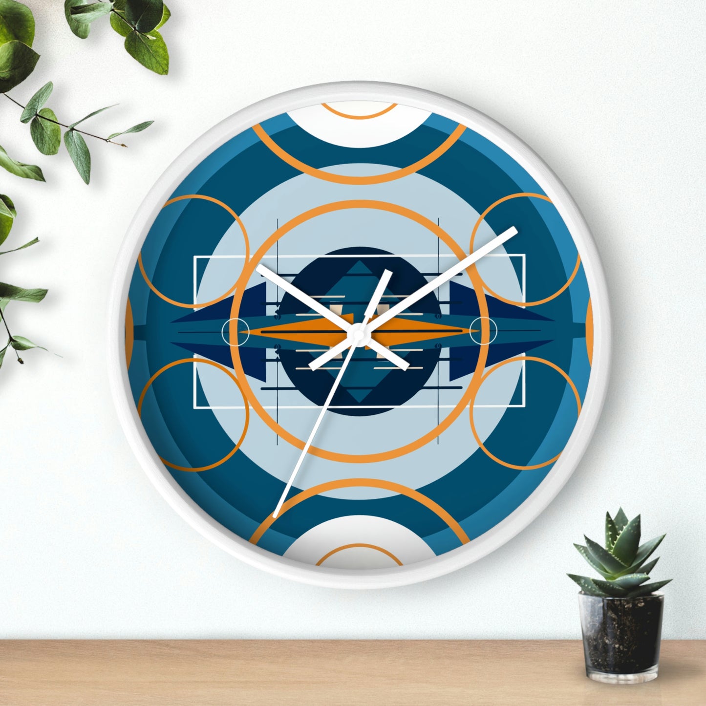 Deco Blue Oscilation Wall Clock