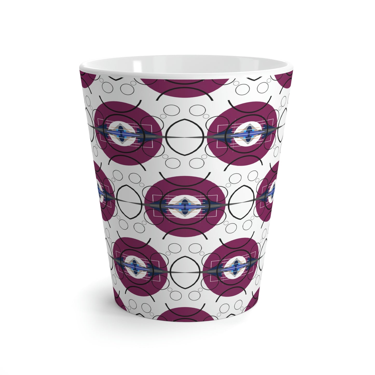 Deco Plum Oscillation Graphic Latte Ceramic Mug