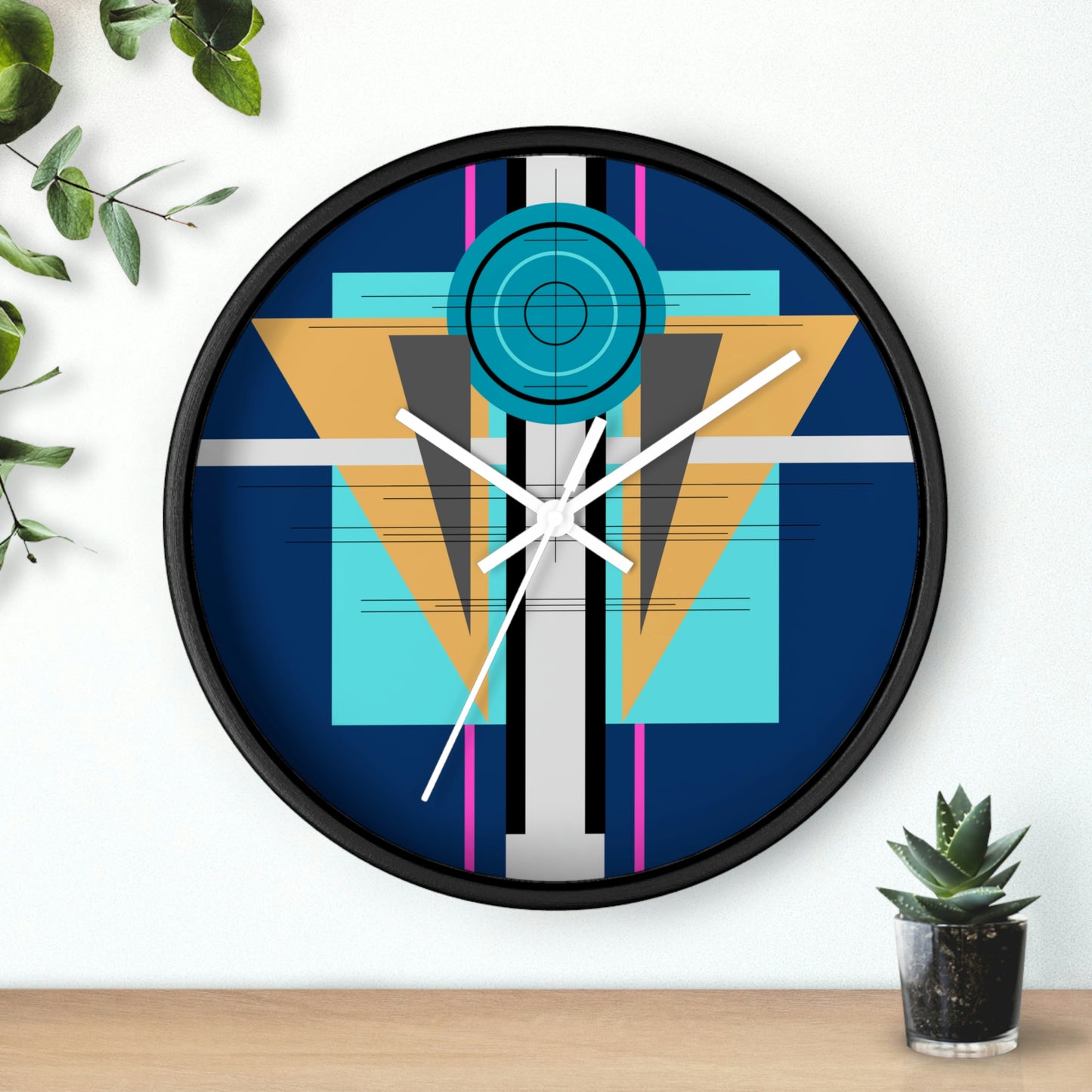 Deco Blue Temple Wall Clock