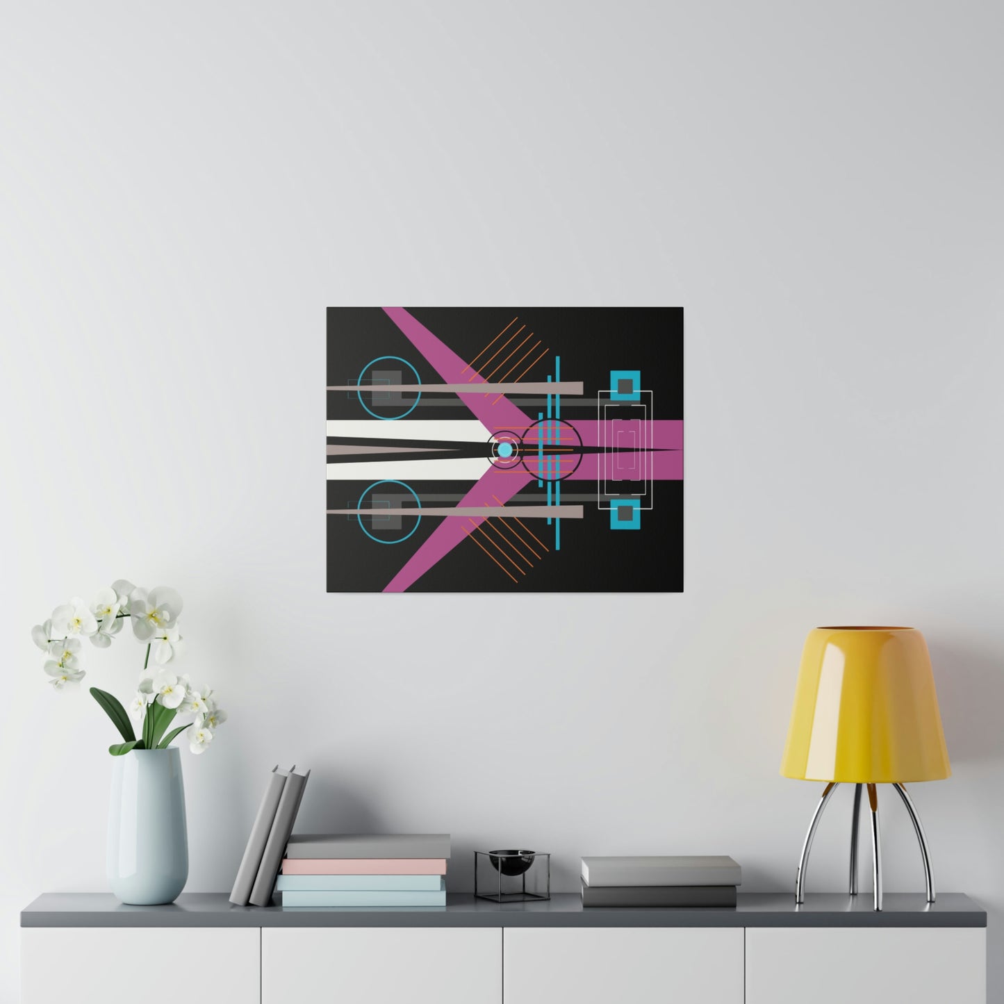 Neon Black - The Take Off Series: Geometric Abstract Wall Art